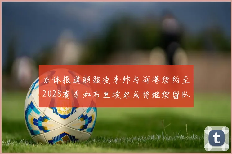 东体报道颜骏凌李帅与海港续约至2028赛季加布里埃尔或将继续留队